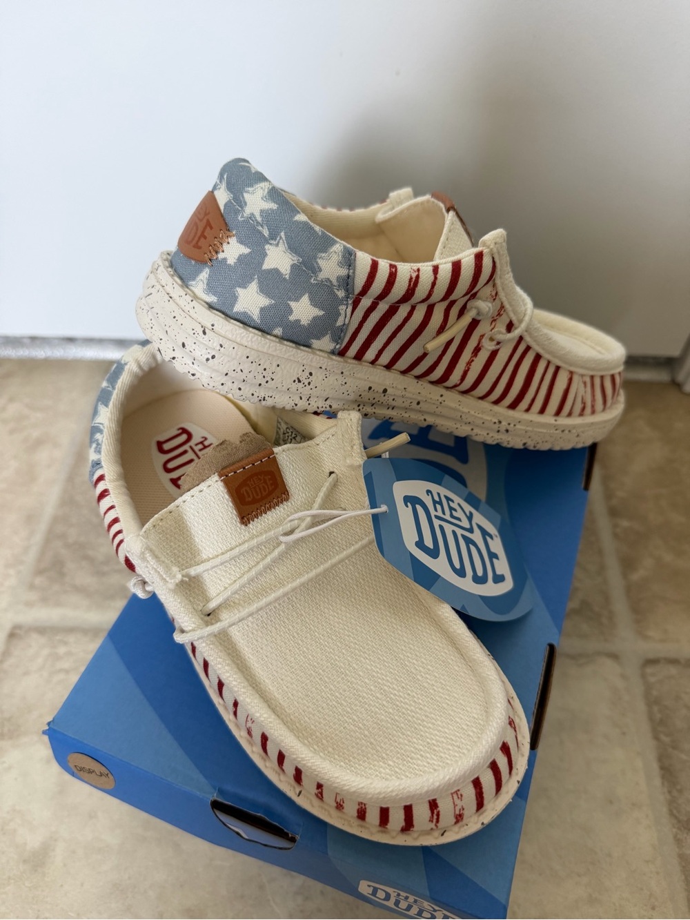 Hey Dude Kids Wally Funky Americana Stars & Stripes Slip-On Shoes